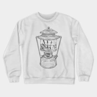 Camping Lantern with Seaside Reflection Crewneck Sweatshirt